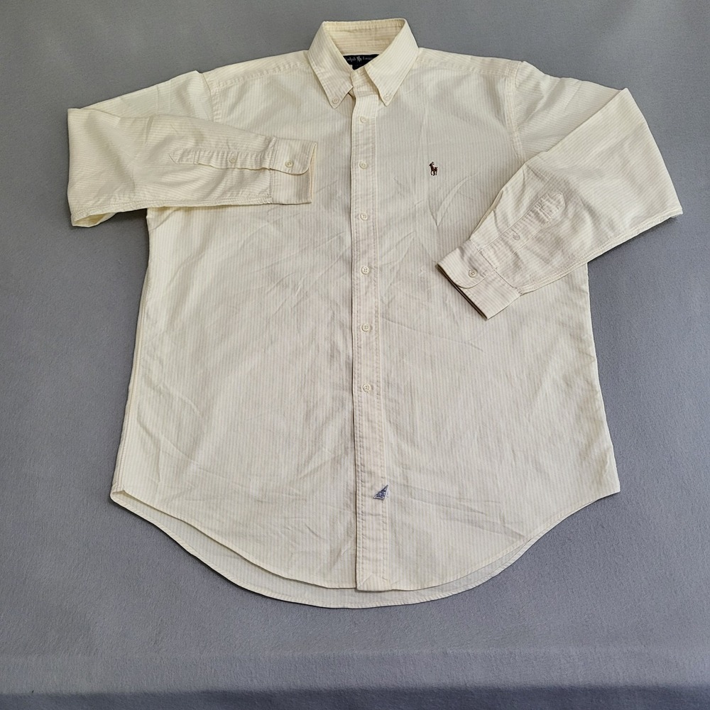 Ralph Lauren Yarmouth Long Sleeve Button Down Striped Shirt Men's 15 1/2 / 34